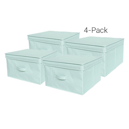 TUSK® Jumbo Storage Box 4-Pack - Black Dorm Decor - Space Saving
