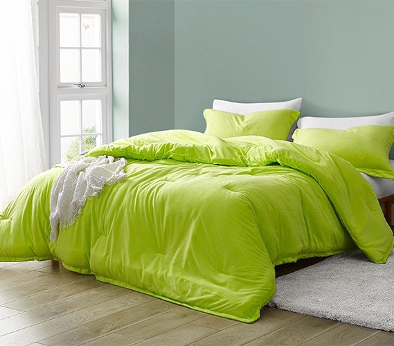 Bright Yellow Dorm Bedding Essentials with Matching Pillow Sham College Freshmen Supplies