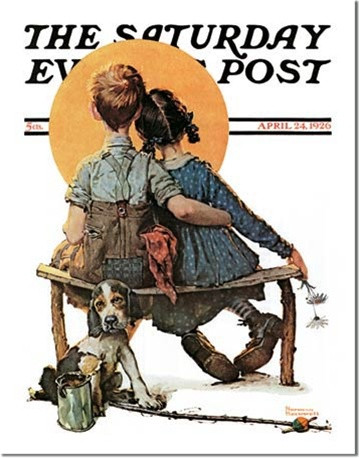 Tin Sign Dorm Room Decor Norman Rockwell classic painting art print on tin sign for wall decoration