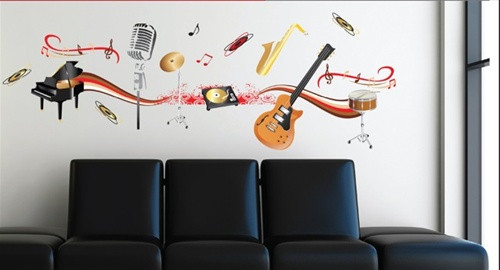 Band Play - Dorm Room Wall Decor Peel N Stick College Wall Stickers
