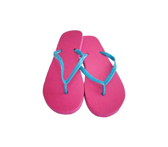 Cute 2 Tone Sandals - Pink/Aqua - Basic Chatties Shower Flip Flop