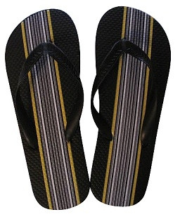 Black with Vertical Stripes - Shower Sandals Just For Guys