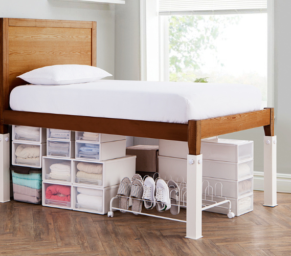 Extra Tall Bed Risers - Maximize Dorm Underbed Storage - Carbon Steel ...