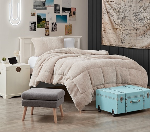 Luxury Dorm Bedding High Quality Faux Fur Comforter Set Twin XL Blanket Bedspread Girls Dorm Decor Guys College Supplies Luxury Dorm Bedding High Quality Faux Fur Comforter Set Twin XL Blanket Bedspread Girls Dorm Decor Guys College Supplies