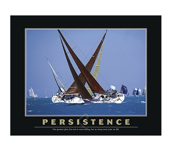 Persistence Poster - Motivational Dorm Wall Poster For College Students