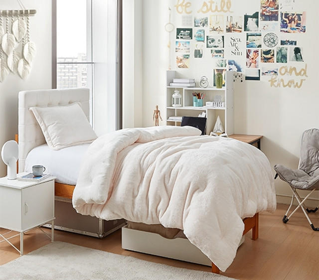 Neutral Ivory College Comforter Set Extra Long Twin Bedding Set Cozy Dorm Room Essentials Neutral Ivory College Comforter Set Extra Long Twin Bedding Set Cozy Dorm Room Essentials