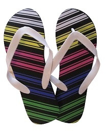 Neon Vertical Stripes - Shower Sandal