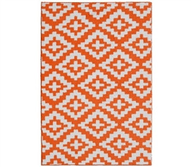 Southwest College Rug - Orange and White Dorm Essentials Dorm Room Decor