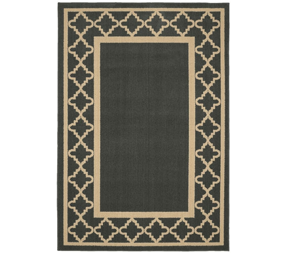 Moroccan Frame Dorm Rug - Gray and Tan Dorm Essentials College Supplies Dorm Room Decorations