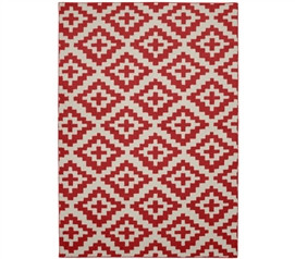 Southwest College Rug - Chili Red and Ivory
