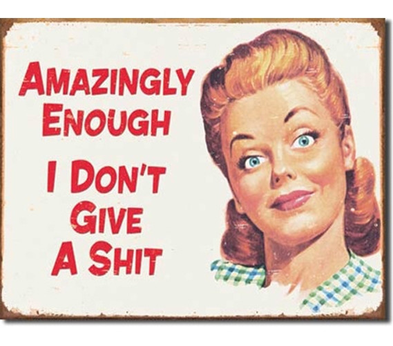 Tin Sign Dorm Room Decor super sassy girl does not give a sh*t illustration on decorative tin sign poster