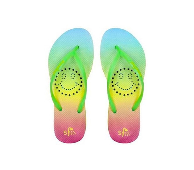 Showaflops - Women's Antimicrobial Shower Sandal - Rainbow Smile Showaflops - Women's Antimicrobial Shower Sandal - Rainbow Smile