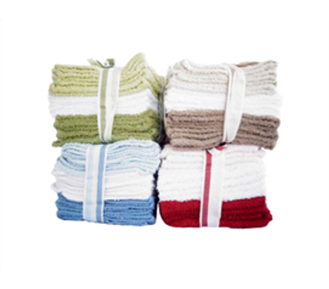 Shay Wash Cloths - Set of 12 (Available in 4 Colors) - Keep Clean In College