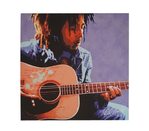 Bob Marley Acoustic Guitar Wall Canvas