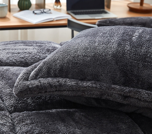 Gray Extra Long Twin Comforter Set Fluffy Bedding Blanket Cozy Dorm Room Bedding Essentials