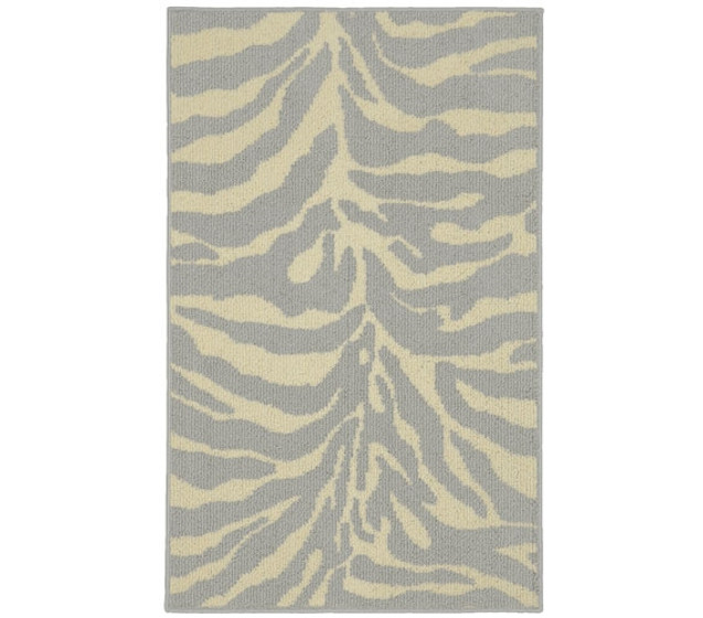 Safari Dorm Rug - Silver and Ivory