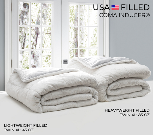 USA Made Comforter White Twin XL Bedding Faux Fur Dorm Blanket Must Have College Items