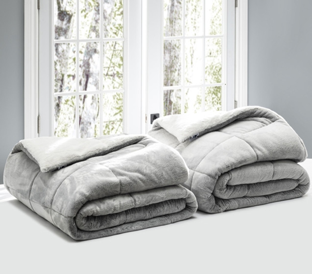 USA Made Comforter White Twin XL Bedding Faux Fur Dorm Blanket Must Have College Items