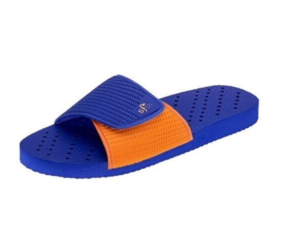 Showaflops - Men's Antimicrobial Shower Sandal - Blue/Orange Cheap