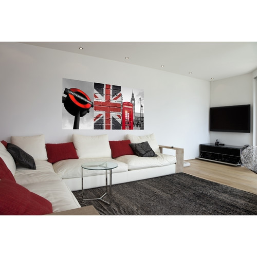 Cool College Essentials - London Red Panoramic Wall Art - Peel N Stick - Decorate Your Dorm