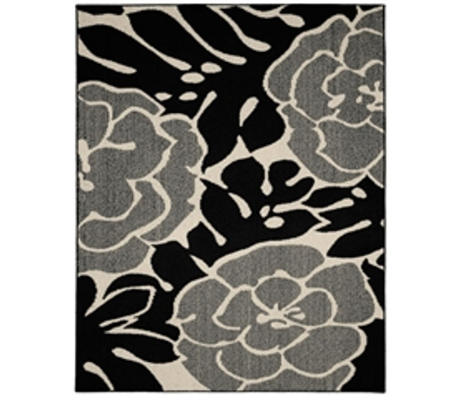 Valencia Dorm Rug - Black and Ivory - 5' x 7'