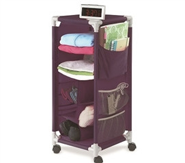 Portable And Useful - The Dorm Swivel Storage Cart - Eggplant - Cool Dorm Organizer