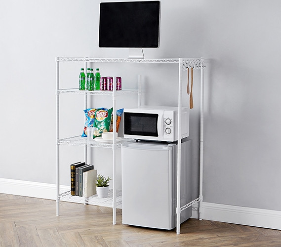 White Dorm Room Furniture with Storage Adjustable Shelving Shelf
