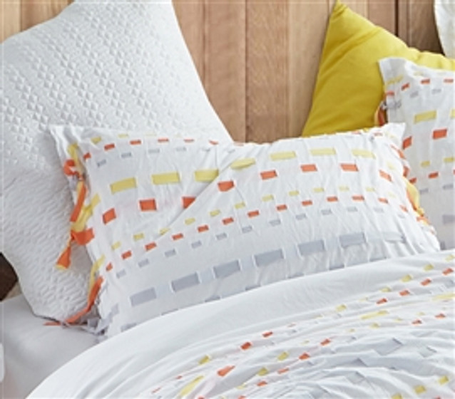 Threads Textured Duvet Sham - Gray/Yellow (2-Pack)