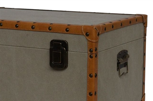 Sturdy and Stylish - Classic Canvas Dorm Room Trunk - Sahara Taupe - Great For Transporting Dorm Stuff