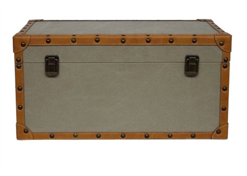Sturdy and Stylish - Classic Canvas Dorm Room Trunk - Sahara Taupe - Great For Transporting Dorm Stuff