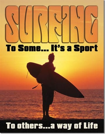 Tin Sign Dorm Room Decor surfer guy tribute photographic art on cool tin sign for wall decoration
