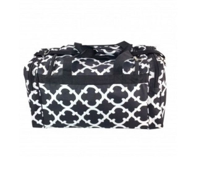 Quatrefoil Fashion Duffel Bag - Black Dorm Essentials
