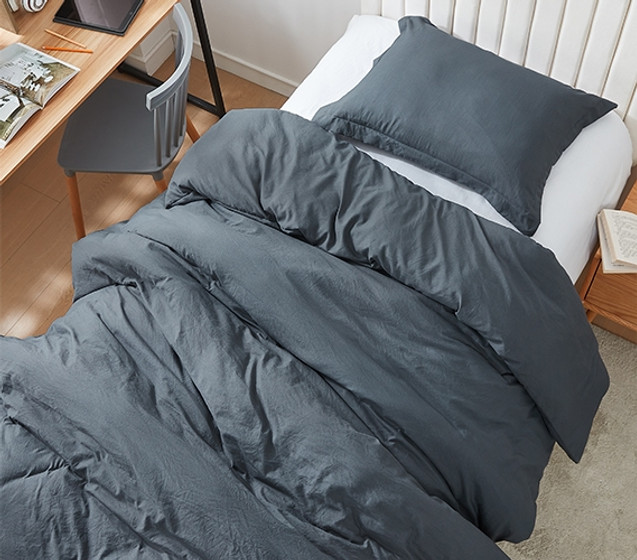 College Bedding Essentials Black Dorm Comforter Set with Pillow Sham Removable Twin XL Duvet Cover