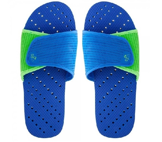 Showaflops - Men's Antimicrobial Shower Sandal - Blue/Lime