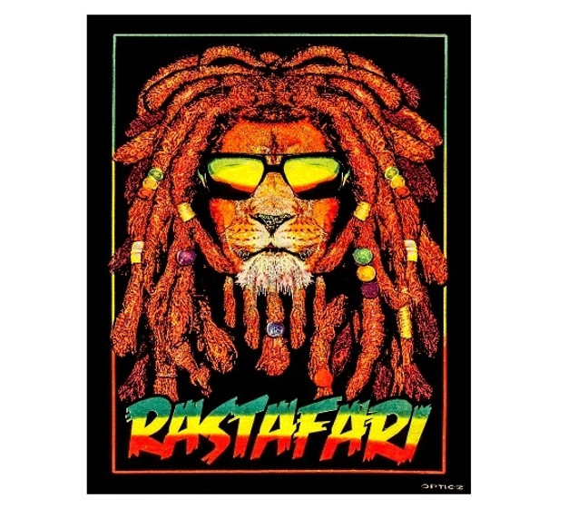 Rastafari Blacklight Wall Tapestry Dorm Tapestry Dorm Room Decor