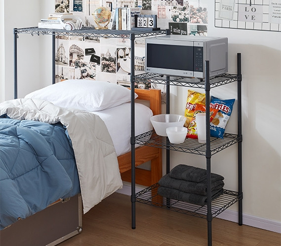 Mini Fridge Organizer Shelf Adjustable Height Wire Shelving Rack Necessary Dorm Items Apartment Furniture  Space Saving Mini Fridge Organizer Shelf