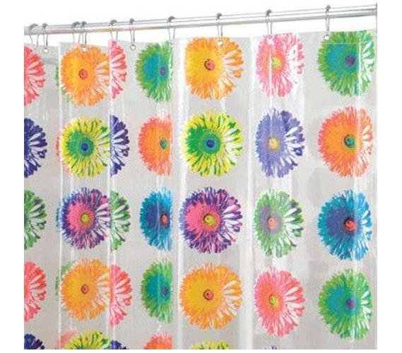 Bloom Painted Flower Shower Curtain Dorm Essentials