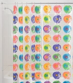 Bloom Painted Flower Shower Curtain Dorm Essentials