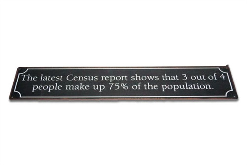 The Latest Census Report - Humorous Tin Sign - Funny College Decor