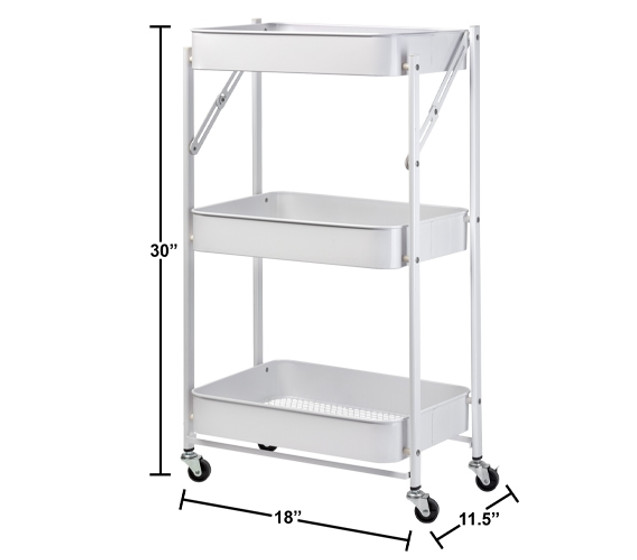 Space Saving Utility Cart Rack on Wheels College Student Apartment Decor Dorm Room Shelving