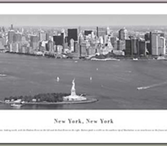 New York City, New York - Black and White Panorama