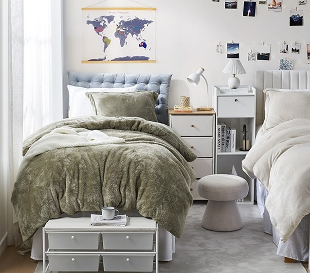 Girls Boho Dorm Room Essentials Fleece Twin XL Bedding set with Pillow Covers Extra Long Duvet Cover for College Student Must Haves