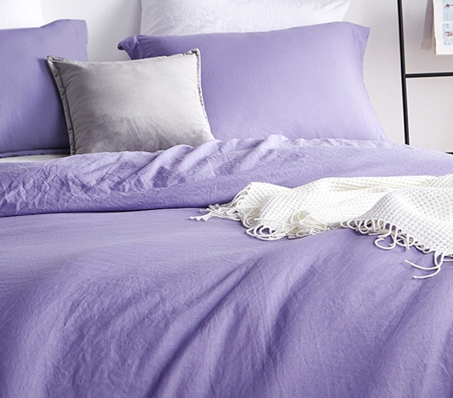 Lilac Lavender Purple Microfiber College Comforter Set for Dorm Rooms Student Supplies