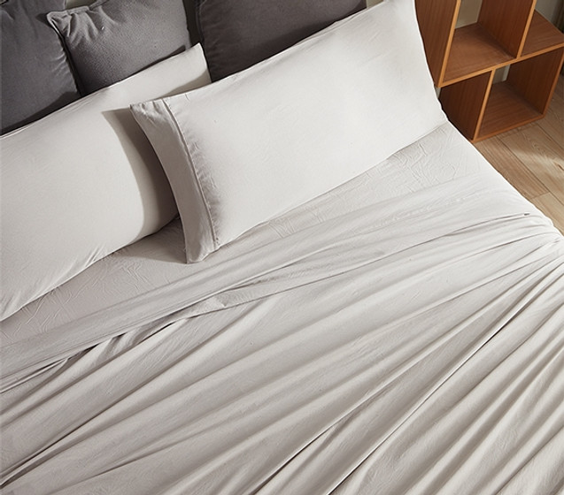 College Essentials  Extra Long Dorm Bedding Beige Twin XL Bed Sheets High Quality Microfiber Sheet Set