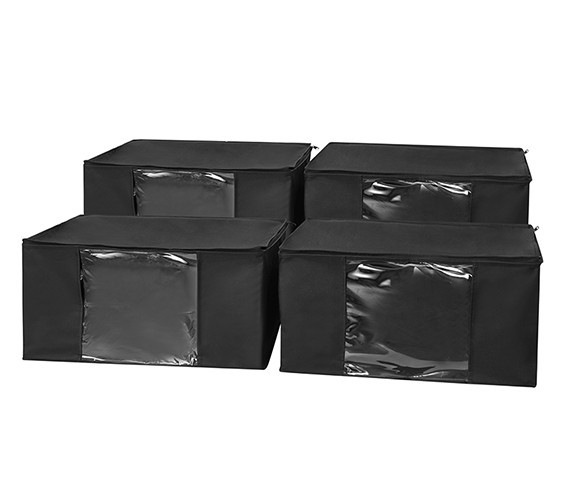 TUSK® Jumbo Storage with Clear View 4-Pack - Black Cheap College