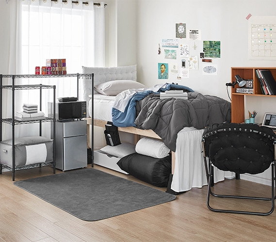 Must Have Dorm Item - Microfiber Dorm Rug - Steele Gray - Keep Floors Soft