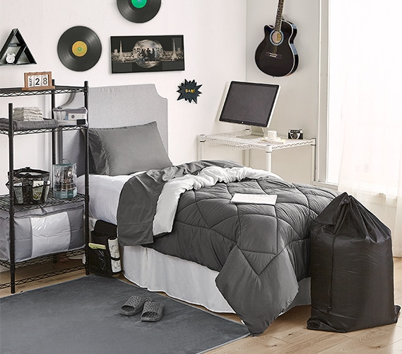 Must Have Dorm Item - Microfiber Dorm Rug - Steele Gray - Keep Floors Soft