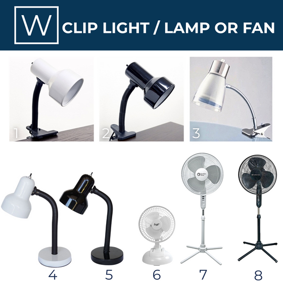 Dorm Clip Lamp Clear Bright Lighting for Desk College Supplies Small Apartment Essentials List