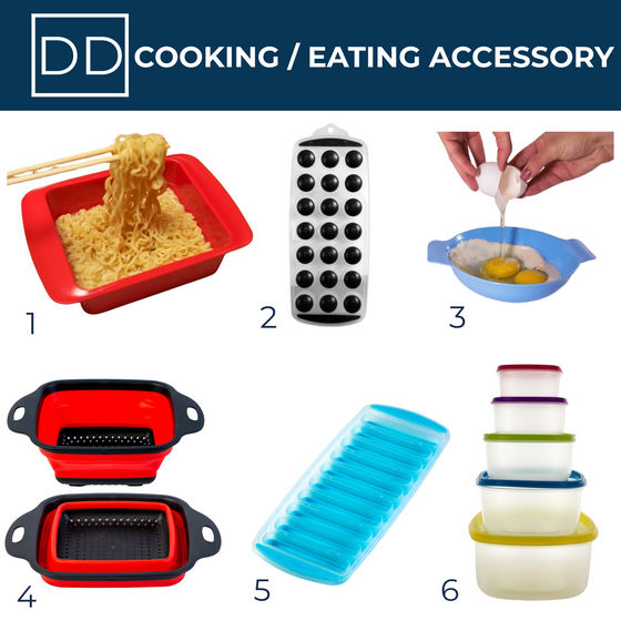 Unique Dorm Kitchen Supplies College Apartment Packing List Water Bottle Ice Cubes Silicone Tray Molds Microwavable Bowl