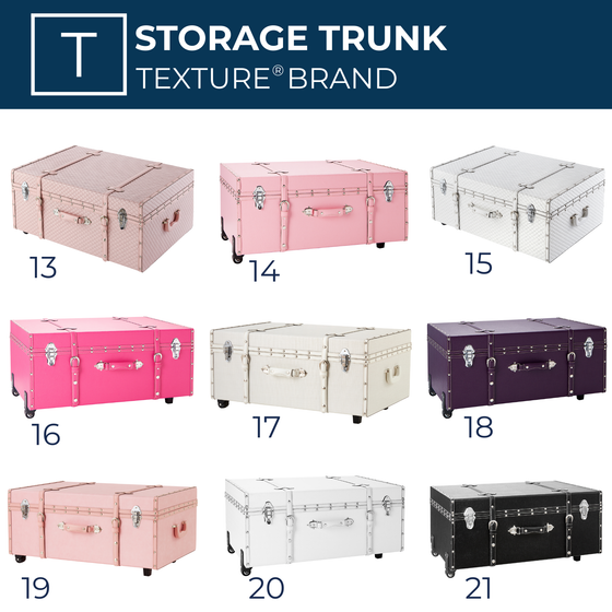 Colorful Dorm Decor for Guys College Footlocker Trunk with Wheels and Lock Space Saving Storage Ideas Trendy Apartment Furniture